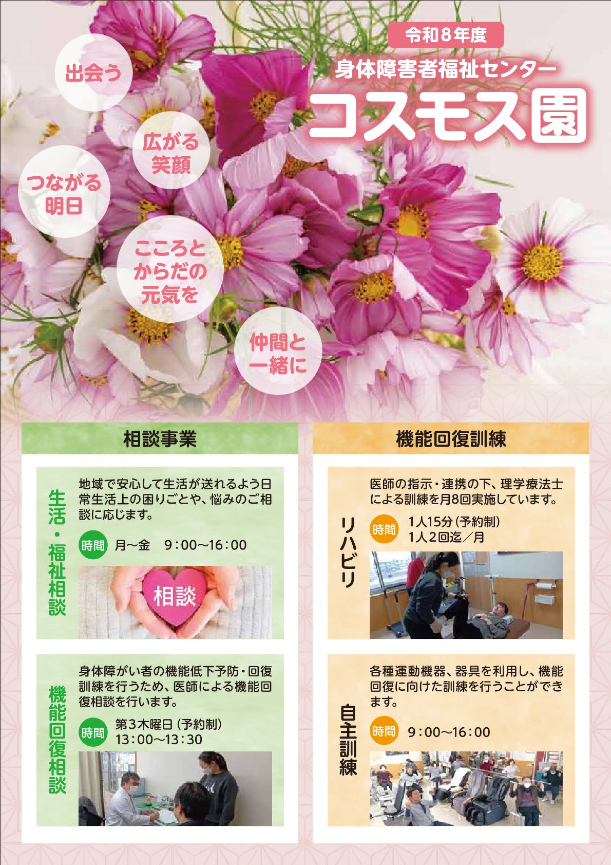 コスモス園のパンフレット表紙画像です